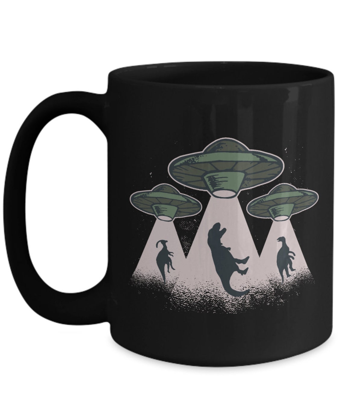 UFO and Dinosaur Alien Coffee Mug Sci Fi Gift for Men Gift for Etsy