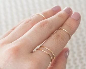Bague midi super fine en or, articulation d'or, anneaux d'articulation, bagues midi, bague fine, anneaux empilables fins, bagues en or pour femme