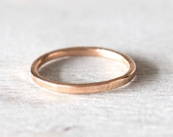 Rose Gold Filled Hammered Ring, Rose Gold Stacking Ring, Simple Ring, Rings for Women