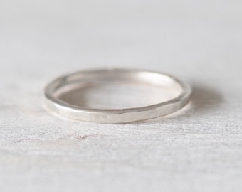 Silver Hammered Ring, Sterling Silver Ring, Simple Ring, Thumb Ring, Rings for Women, Minimalist Ring