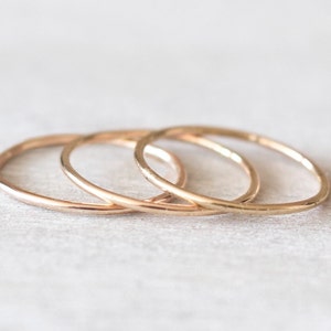 Super Thin Gold Filled Ring Set of 3, Dainty Rings, Delicate Rings, Stackable Ring Set, Stacking Rings, 14k Gold Rings for Women