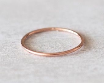 Super Thin Rose Gold Ring, Rose Gold Filled Ring, Dainty Ring, Delicate Ring, Midi Ring, 14k Rose Gold Rings for Women