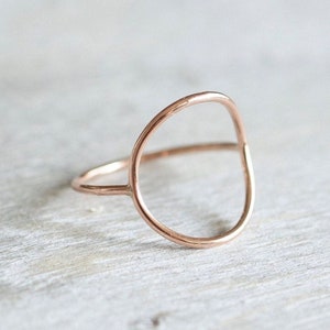 Super Thin Rose Gold Open Circle Ring, Dainty Rose Gold Filled Ring, Rose Gold Rings for Women, Rose Gold Stackable Rings, 14k Gold Ring image 1