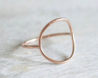 Super Thin Rose Gold Open Circle Ring, Dainty Rose Gold Filled Ring, Rose Gold Rings for Women, Rose Gold Stackable Rings, 14k Gold Ring