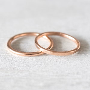 Rose Gold Filled Ring Set, Simple Rose Gold Minimal Rings, Stacking Ring Set, Rose Gold Rings for Women image 1