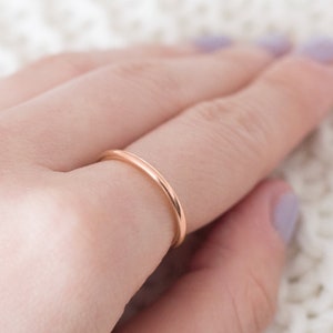 Simple Rose Gold Ring, Rose Gold Filled Stacking Rings, Pink Gold Ring, Rose Gold Band, 14k Rose Gold Rings for Women image 1