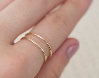 Super Thin Gold Filled Ring Set, Dainty Gold Ring, Gold Rings for Women, Simple jewelry