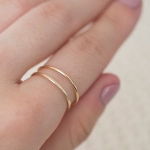 Conjunto de anéis superfinos banhados a ouro, anel de ouro delicado, anéis de ouro para mulheres, joias simples