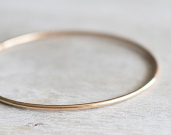 Gold Bangle, Gold Filled Bangle Bracelet, Yellow Gold Stacking Bracelet, Thin Gold Bangle, Simple Gold Bracelet