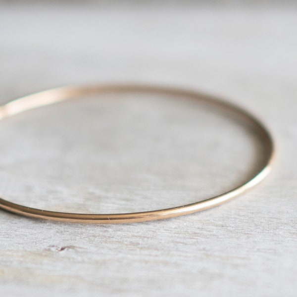 Gold Filled Bangle, Gold Bangle Bracelet, Yellow Gold Stacking Bracelet, Thin Gold Bangle, Simple Gold Bracelet