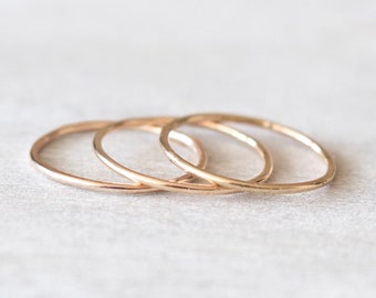 Super Thin Gold Filled Ring Set of 3, Dainty Rings, Delicate Rings, Stackable Ring Set, Stacking Rings, 14k Gold Rings for Women