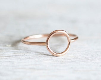 Super Thin Rose Gold Circle Ring, Dainty Rose Gold Filled Ring, Gold Rings for Women, Rose Gold Stackable Rings, 14k Rose Gold Ring