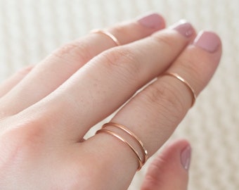 Super Thin Rose Gold Midi Ring, Rose Gold Filled Ring, Knuckle Ring, Dainty Rose Gold Ring, Rings for Women