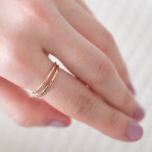 Thin Gold Filled Ring Set, Delicate Gold Rings, Dainty Gold Rings, 14k Gold Rings, Gold Filled Stacking Rings, Gold Rings for Women