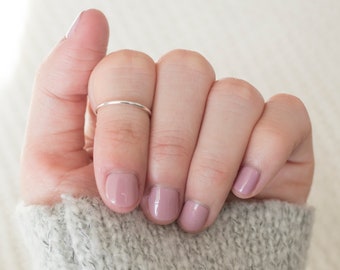 Super Thin Silver Midi Ring, Sterling Silver Knuckle Ring, Dainty Silver Ring, Thin Rings for Women