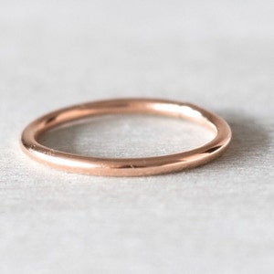 Simple Rose Gold Ring, Rose Gold Filled Stacking Rings, Pink Gold Ring, Rose Gold Band, 14k Rose Gold Rings for Women image 2