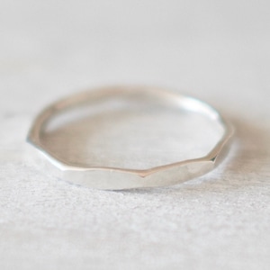 Silver Faceted Hammered Ring, Sterling Silver Ring, Thumb Ring, Simple Jewelry, Rings for Women