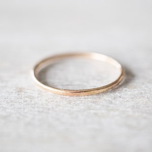 14k Solid Gold Super Thin Ring, Dainty Ring, Gold Hammered Ring, Gold Rings for Women, Wedding Ring, Engagement Ring, Anniversary Ring Hammered