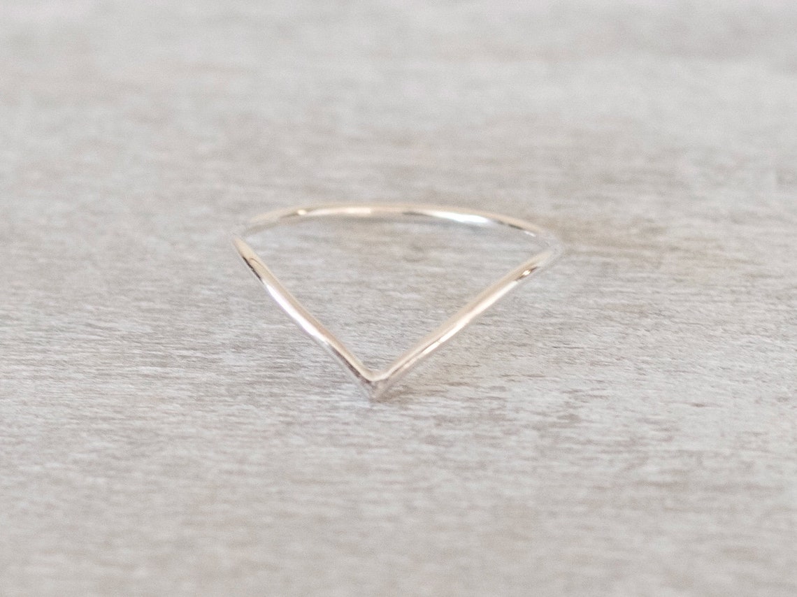 Super Thin Chevron Ring V Ring Dainty Silver Ring Thin - Etsy