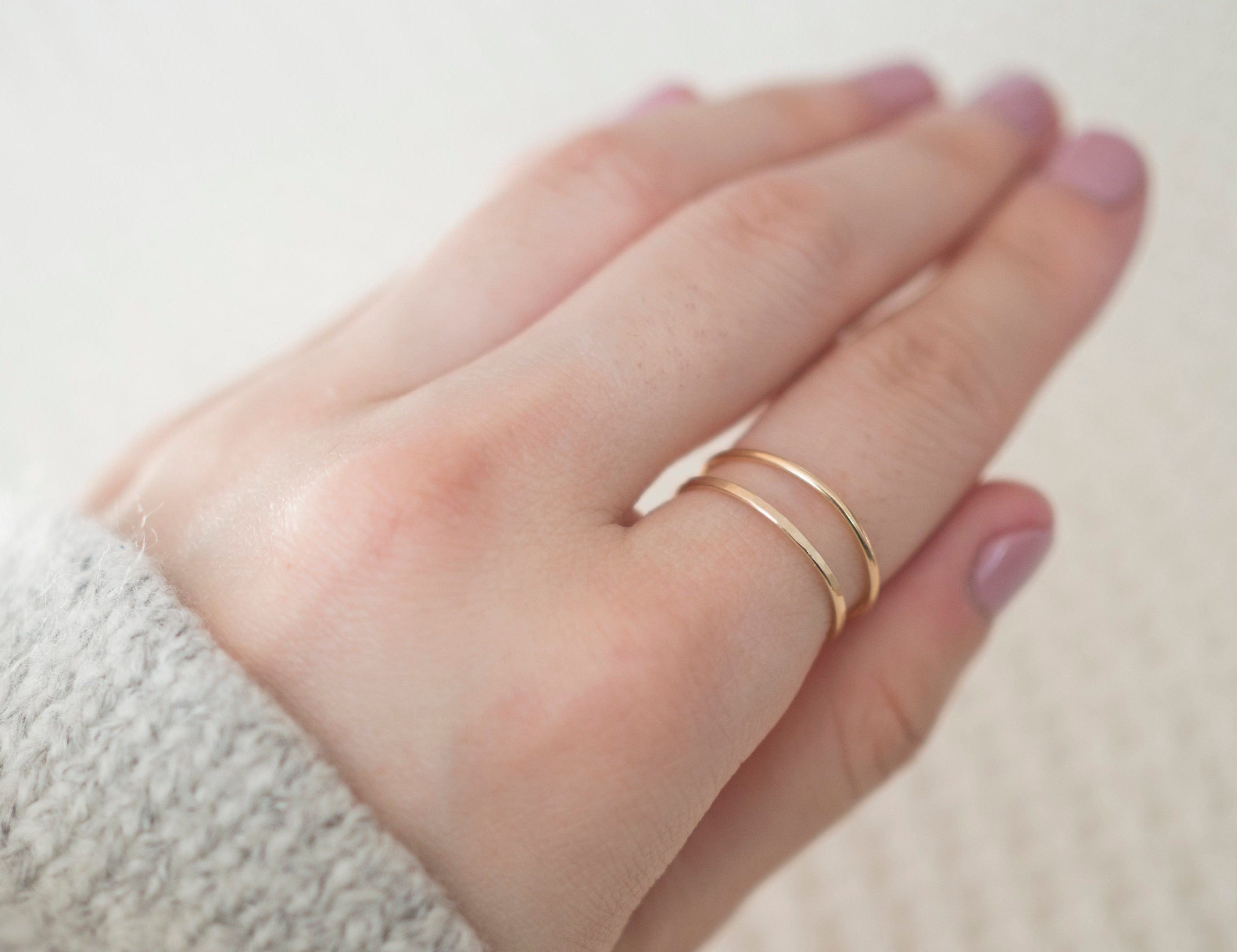 Super Thin Gold Filled Ring Set, Dainty Gold Ring, Gold Rings for