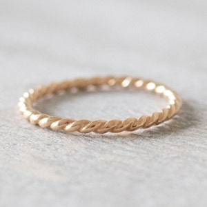 Classic Gold Twist Ring, Gold Stacking Ring, 14k Gold Rings for Women, Gold Filled Ring, Gold Thumb Ring, Anniversary Ring