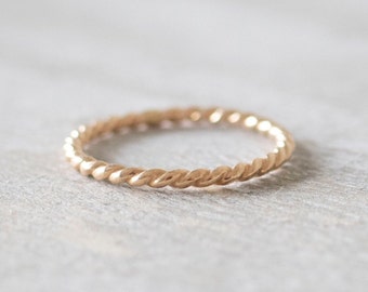 Classic Gold Twist Ring, Gold Stacking Ring, 14k Gold Rings for Women, Gold Filled Ring, Gold Thumb Ring, Anniversary Ring