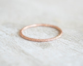 Super Thin 14k Rose Gold Filled Pattern Ring, Simple Rings for Women, Dainty Rose Gold Ring, Stackable Rings, Midi Rings, 14k Rose Gold Ring