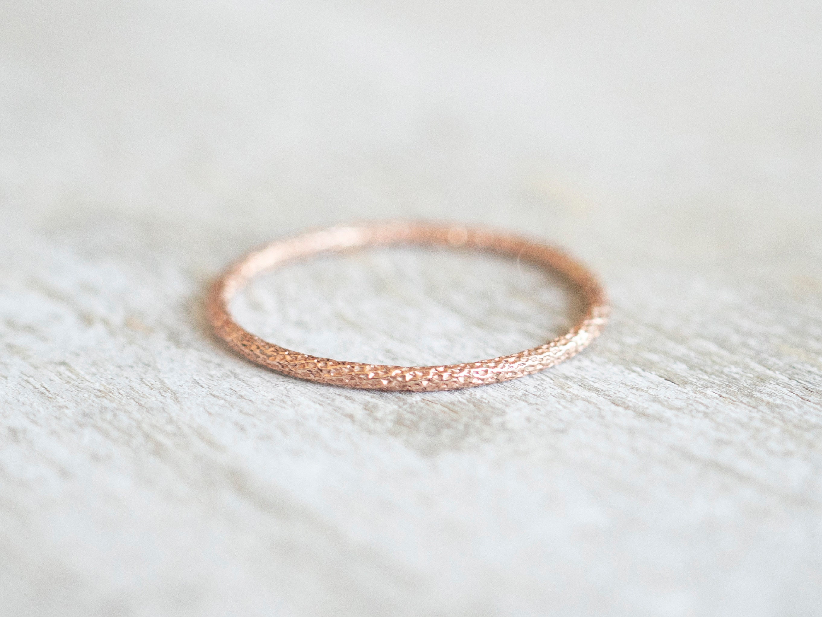 Super Thin 14k Rose Gold Filled Pattern Ring, Simple Rings for Women, Dainty Rose Gold Ring, Stackable Rings, Midi Rings, 14k Rose Gold Ring