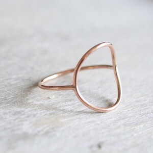 Super Thin Rose Gold Open Circle Ring, Dainty Rose Gold Filled Ring, Rose Gold Rings for Women, Rose Gold Stackable Rings, 14k Gold Ring image 2