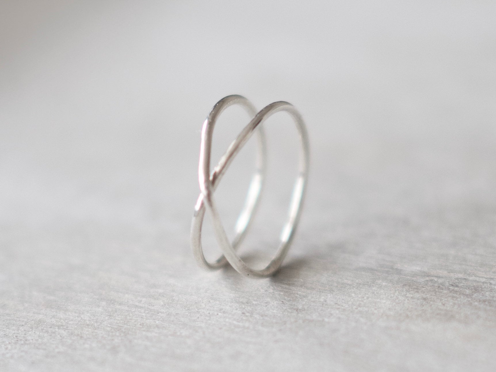 Super Thin Silver X Ring Criss Cross Ring Double Rings Etsy