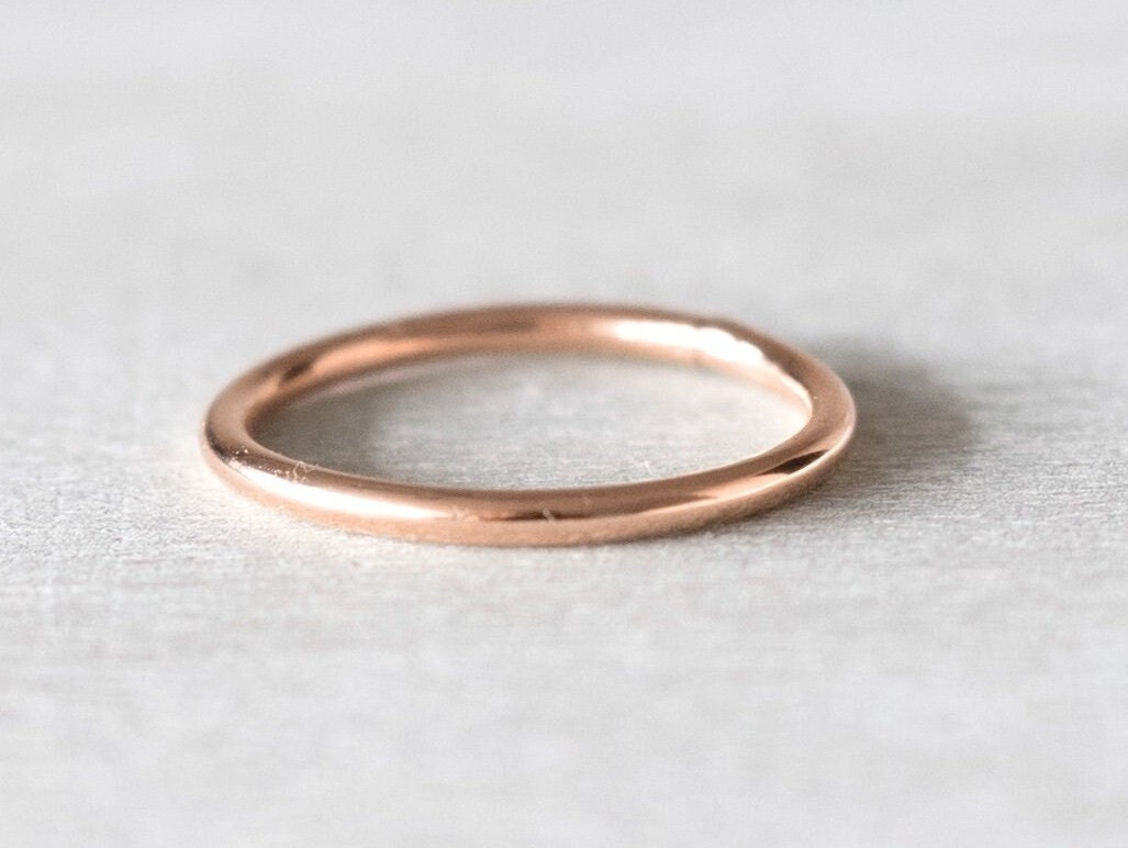 Simple Rose Gold Ring, Rose Gold Filled Stacking Rings, Pink Gold Ring ...