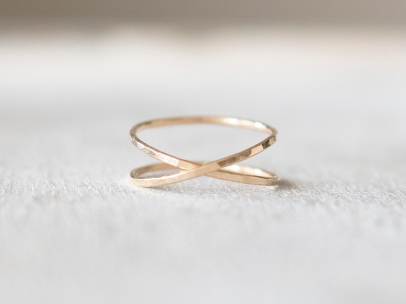thin hammered gold ring