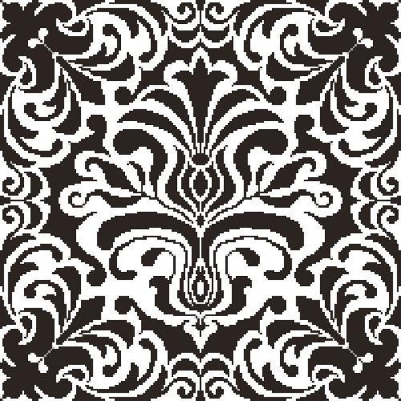 Damask 1 Cross Stitch Pattern, Counted Cross Stitch Pattern Etsy