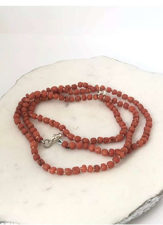 ANTIQUE EDWARDIAN CORAL Necklace and Bracelet Set