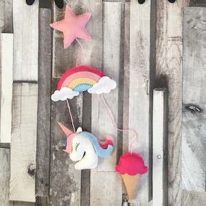 Unicorn garland, felt unicorn, felt unicorn garland, unicorn decor, unicorn themed decor, unicorn mobile, felt unicorn mobile