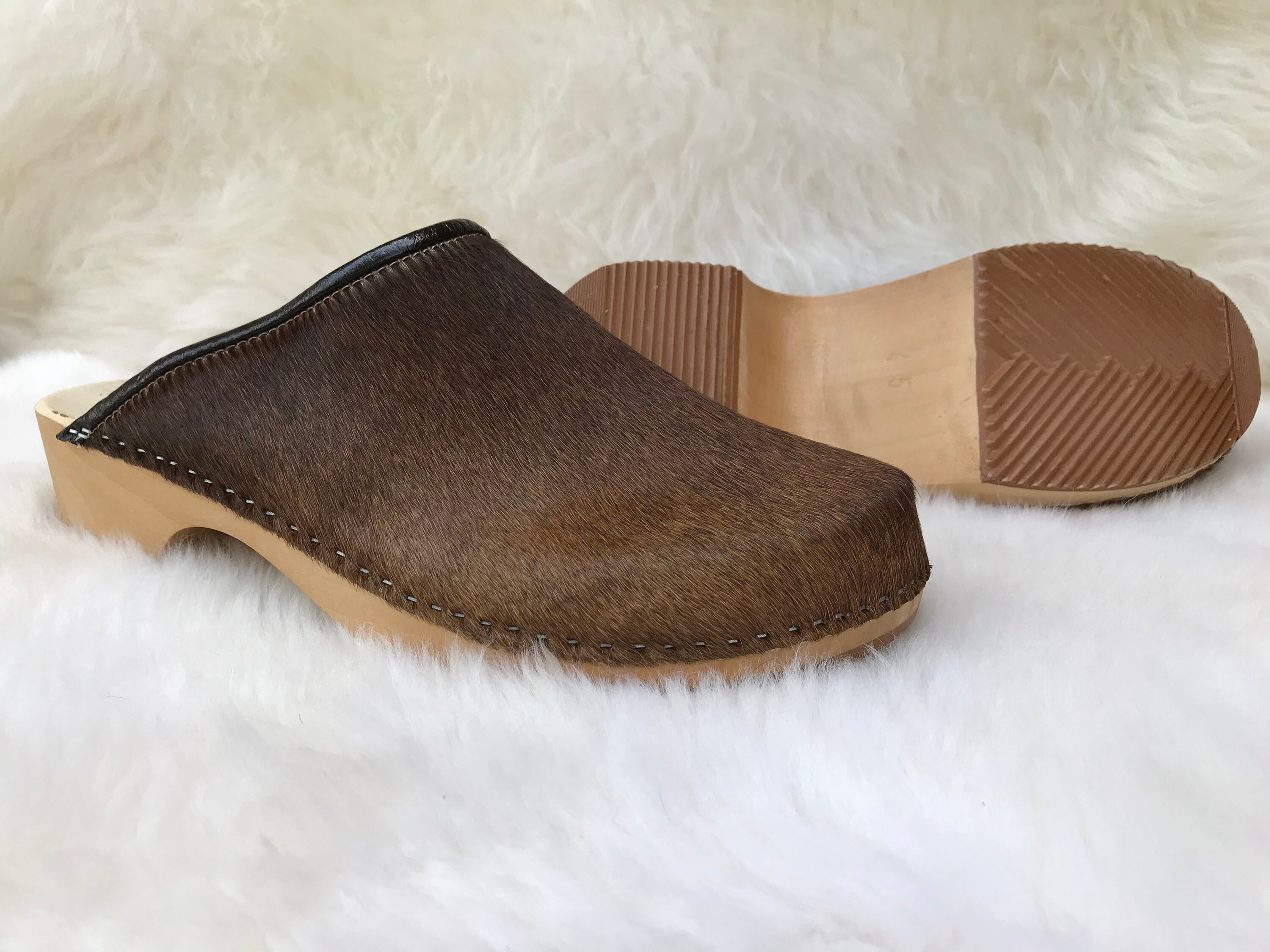 Clogs Cow Skin Cowhide Clogs Leather Clogs made out of 100 Etsy