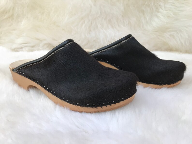 cowhide clogs