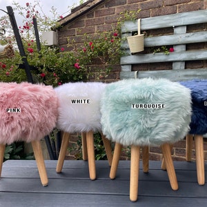 Sheepskin Stool Sheepskin Ottoman Chair,White Sheepskin Black Sheepskin Pink Sheepskin Grey Sheepskin Cowhide,Deer,Reindeer,Oyster Sheepskin