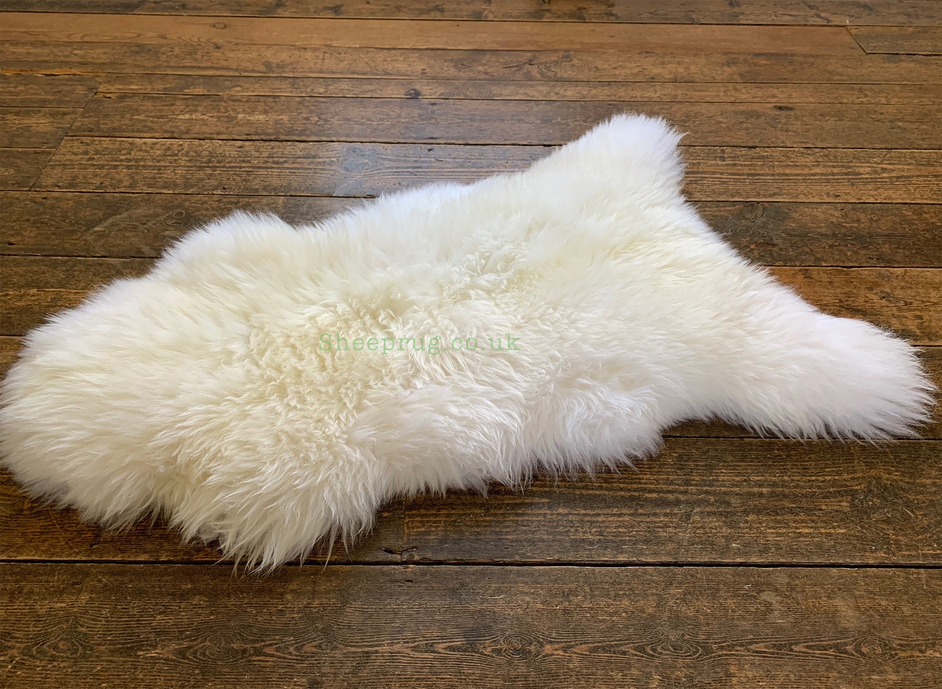 Wolf Tipped Black Sheepskin rug fur pelt hide leather 100%Natural English Sheep 