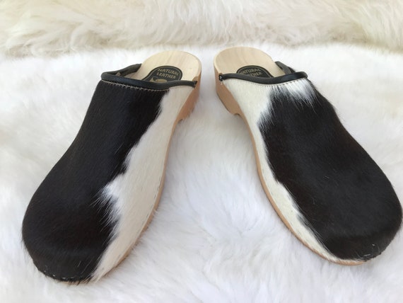 cowhide clogs