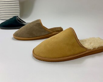 fur leather slippers