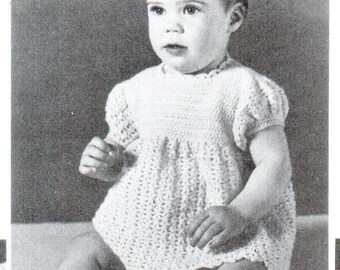 Padrão de vestido e calcinha de crochê para bebê