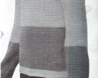 Pulôver listrado masculino com estampa de crochê