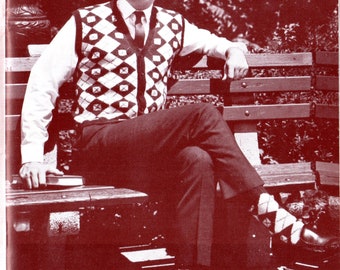 Colete Argyle para homens com padrão de tricô