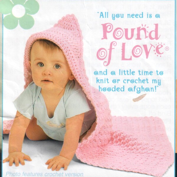 Hooded Baby Afghan- Knit AND Crochet Pattern