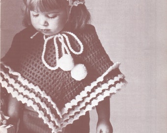 Poncho de crochê e padrão de boné