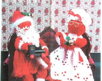 Padrão de boneca de corda do Sr. e Sra. Papai Noel