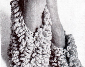 Crochet Loop Stitch Slippers Pattern