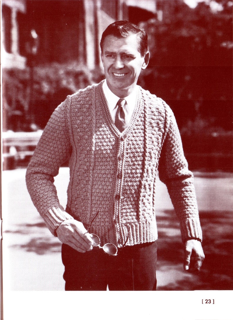 Crochet Puff Stitch Cardigan for Men Pattern (Download Now) - Etsy