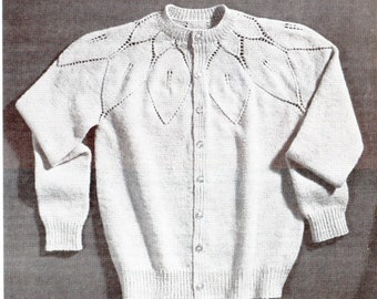 Padrão de tricô Petal Yoke Cardigan